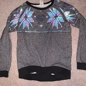 PINK snowflake sparkly pullover